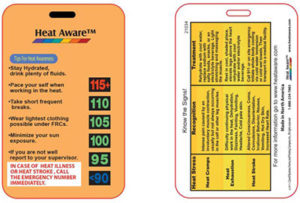 Heat Aware's Heat Cards - HATS-20A | The signs, symptoms and treatment of heat illnesses