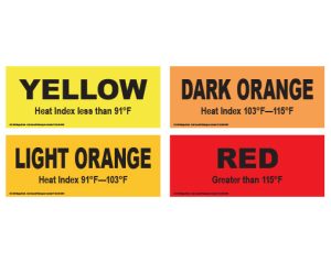 Heat Aware replacement magnet index set, four colored heat index magnets for the HSMS-02 sign